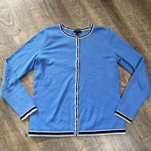 Talbots NWOT Cardigan Petite Pretty Blue Cashmere Blend Size P